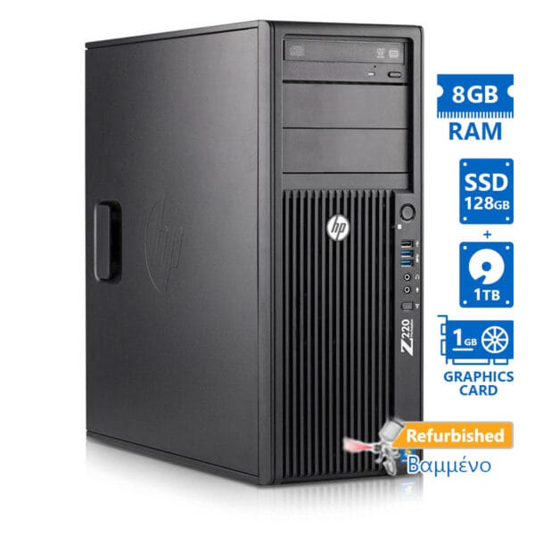 HP Z220 Tower Xeon E3-1225v2/8GB DDR3/128GB SSD & 1TB/Nvidia 1GB/DVD/7P Grade A+ Workstation Refurbi