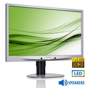Used (A-) Monitor 241B4L LED/Philips/24``FHD/1920x1080/Wide/Silver/Black/w/Speakers/Grade A-/D-SUB &