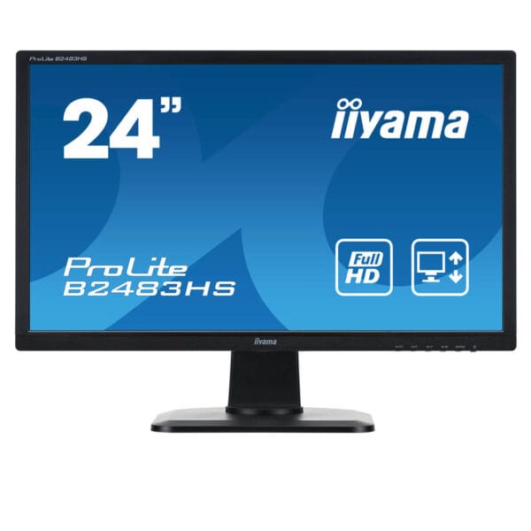 Used (A-) Monitor B2483H LED/Iiyama/24”FHD/1920x1080/Wide/Black/w/Speakers/Grade A-/D-SUB & DVI-D &