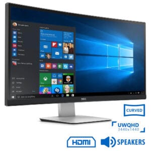 Used (A-) Monitor UltraSharp U3415WB Curved/Dell/34”UW-QHD/3440x1440/Black/w/Speakers/Grade A-/DP &
