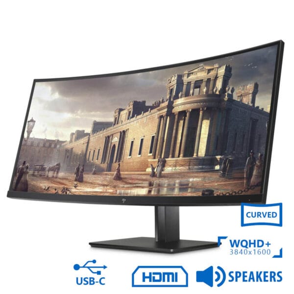 Used (A-) Monitor Z38c Curved/HP/38``UW-QHD/3840x1600/Black/w/Speakers/Grade A-/DP & HDMI & USB Type