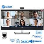 Used Monitor C3422WE Curved Video Conferencing/Dell/34``UW-QHD/w/Camera/3440x1440/Black/w/Speakers/D